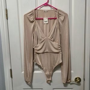 NEW with tags Free People In Your Arms Tan Bodysuit Size Small